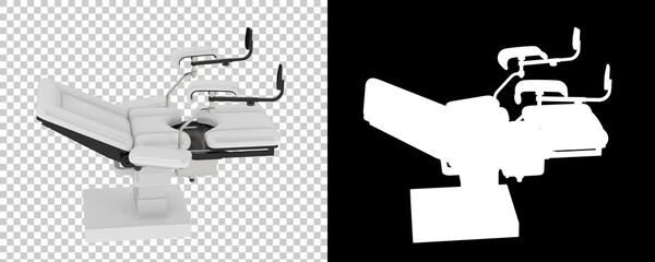 Medical examination table isolated on background with mask. 3d rendering - illustration