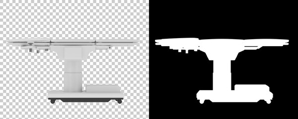 Surgery bed isolated on background with mask. 3d rendering - illustration