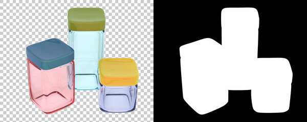 Kitchen jar isolated on background with mask. 3d rendering - illustration