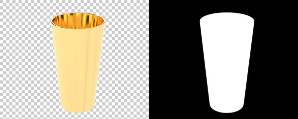 Pint glass isolated on background with mask. 3d rendering - illustration