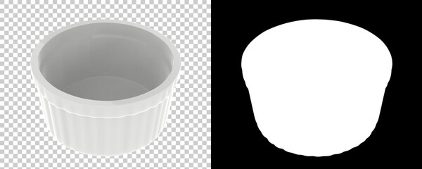 Ramekin isolated on background with mask. 3d rendering - illustration