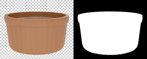 Ramekin isolated on background with mask. 3d rendering - illustration