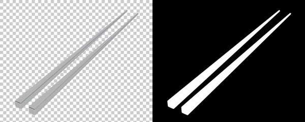 Chopsticks isolated on background. 3d rendering - illustration
