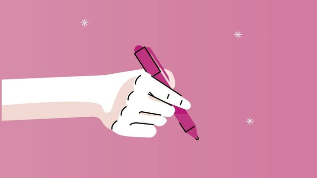hand human writing with pen