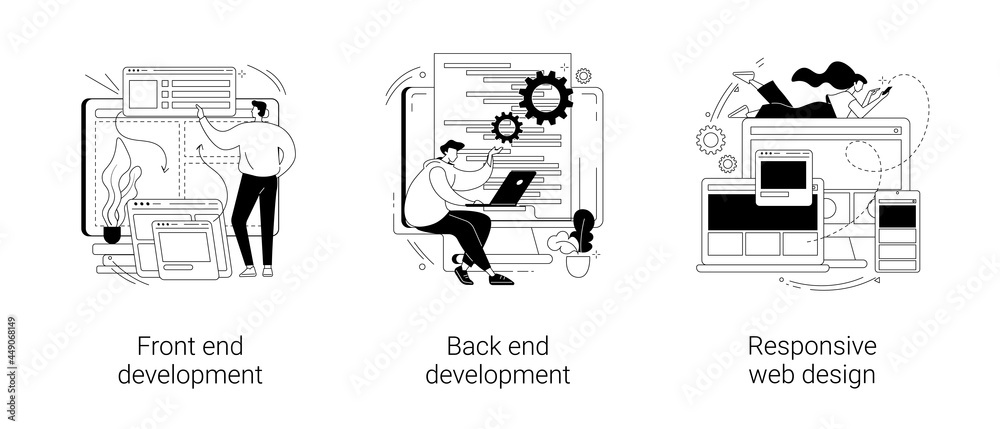 Canvas Prints web development agency abstract concept vector illustrations.