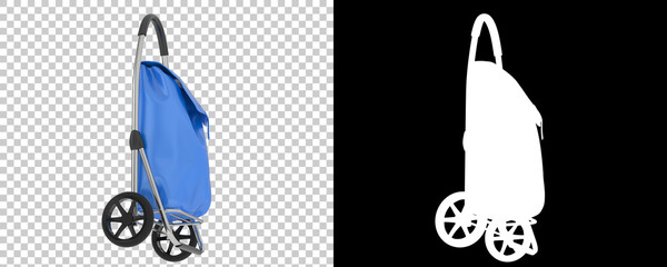 Shopping trolley isolated on background. 3d rendering - illustration