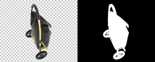 Shopping trolley isolated on background. 3d rendering - illustration