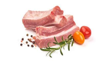 Fresh raw pork ribs, isolated on white background. High resolution image.