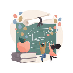 School celebration party abstract concept vector illustration.