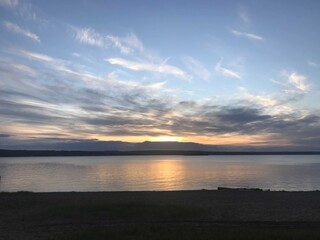 sunset on the lake