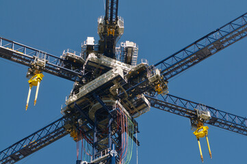 Fototapeta na wymiar Energy Vault tower multi crane located in Switzerland