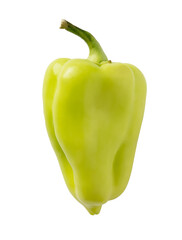 Green bell pepper on white