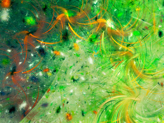 green abstract fractal background 3d rendering illustration