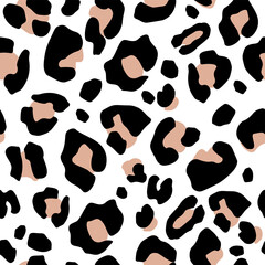 Fototapeta premium Seamless pattern with animal print. Mammalian fur. Camouflage of predators cheetah, leopard, jaguar. Background for printing. Vector illustration.