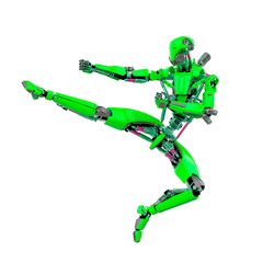 super robot in karate jump