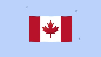 canada celebration with flag animation