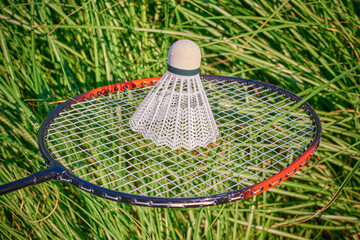 badminton racket shuttlecock sport nature