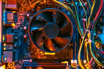 Desktop Computer motherboard processor cooler.