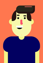 flat character of a man smiling