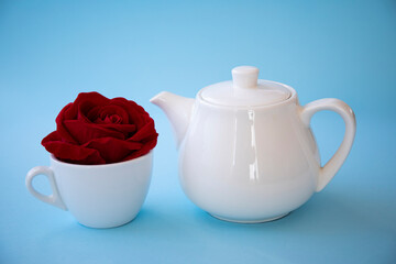 cup of tea and flowers