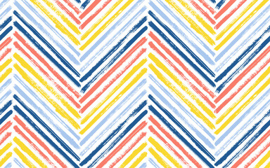 Brush stroke chevron zig zag seamless pattern.