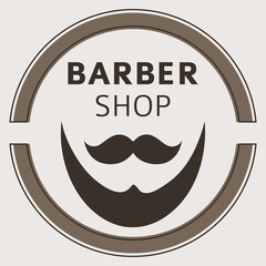 barber shop lettering with beard and mustache. vector illustration