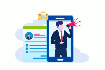 Recruitment Vector Illustration, we are hiring Flat vector template Style Suitable for Web Landing Page, Background.