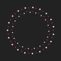 Star Circle, Fourth of July Decor, Patriotic Circle, Red White and Blue, USA Circle, Star Wreath, Labor Day Graphic, Veteran's Day Motif Symbol Illustration Background