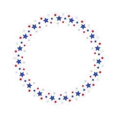 Star Circle, Fourth of July Decor, Patriotic Circle, Red White and Blue, USA Circle, Star Wreath, Labor Day Graphic, Veteran's Day Motif Symbol Illustration Background