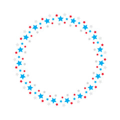 Star Circle, Fourth of July Decor, Patriotic Circle, Red White and Blue, USA Circle, Star Wreath, Labor Day Graphic, Veteran's Day Motif Symbol Illustration Background