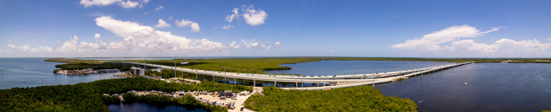 Florida Keys bridge and everglades nature landscape