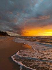 sunset on the baltic sea