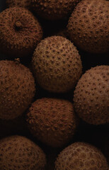 Delicious Lychees fruit macro close up, details