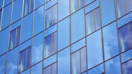 Fototapeta na wymiar Modern architectural details. Modern glass facade with a geometric pattern