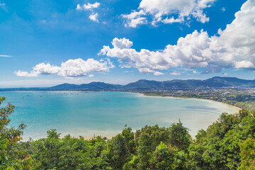 View of phuket beach on khao rang view point.