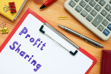 Business concept about Profit Sharing with inscription on the page.