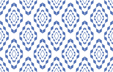 Ikat geometric Indian ethnic pattern design for background, fabric, clothing, wrapping, textile, texture, decoration, wallpaper, native, boho, mandala,  traditional embroidery vector background 