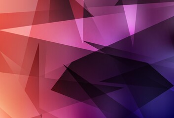 Dark Pink, Red vector layout with lines, triangles.
