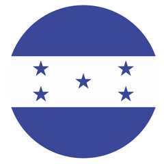 Coloured Honduras flag. Vector illustration of circle Honduras flag
