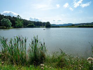 pond in the French Riviera back country mountains in summer