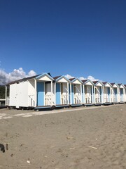 beach huts on the beach