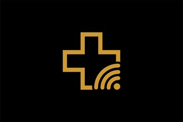 Doctor online virtual services logo design vector. Consultation to doctors via digital remote illustration symbol. Telemedicine service vector logo.