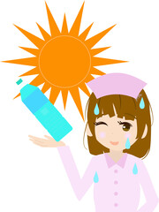 看護師・水分補給の熱中症対策の挿絵