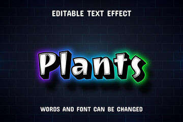 Plants text - neon style text effect