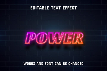 Power text - editable neon text effect