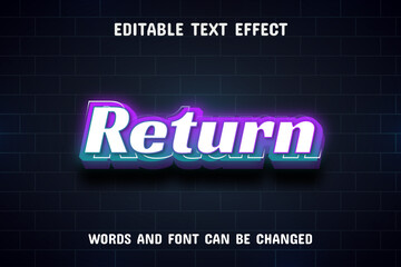 Return text - editable neon text effect