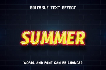 Summer text - neon text effect editable