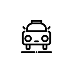 Taxi Front View Monoline Icon Logo for Graphic Design