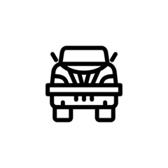 Cruise Car Front View Monoline Icon Logo for Graphic Design