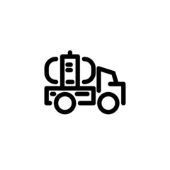 Oil Truck Monoline Icon Logo for Graphic Design